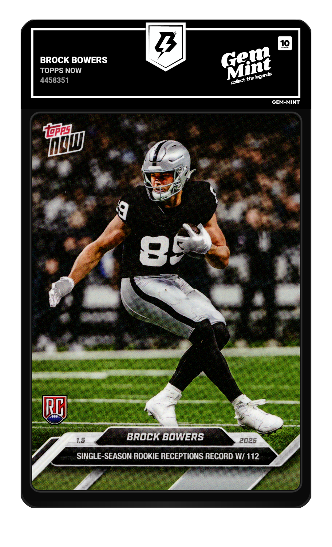 Brock Bowers graded Gem Mint 10