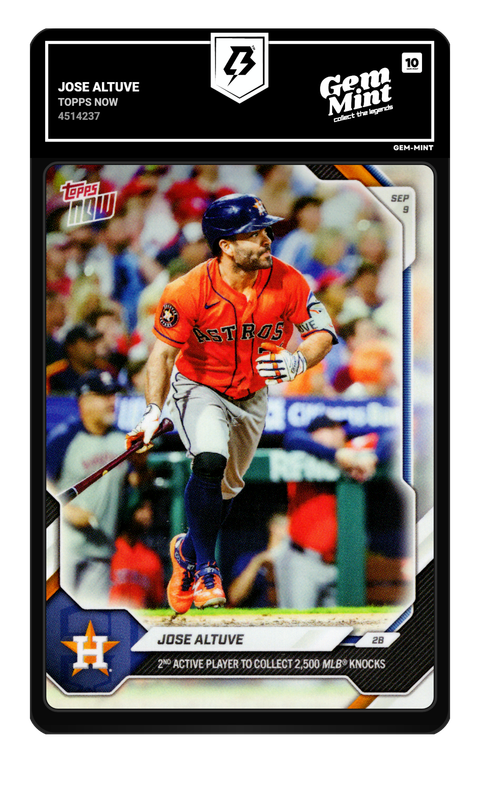 Jose Altuve 2026 Topps Now graded Gem Mint 10 by TradingCard360