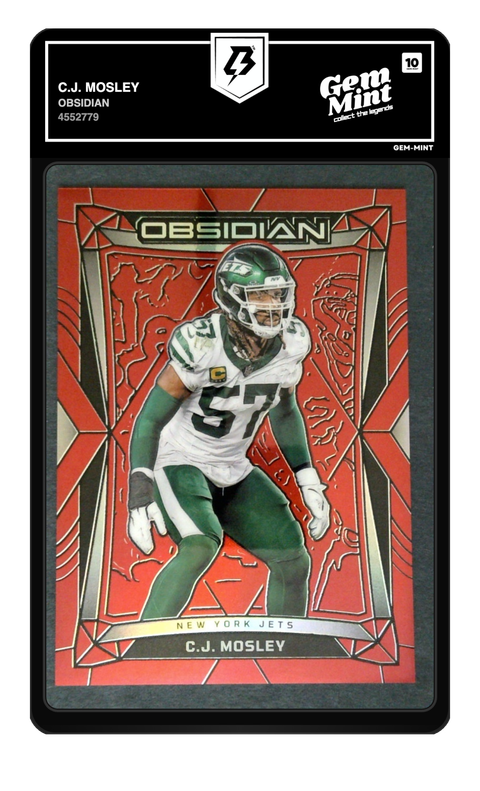 C.j. Mosley 2024 Obsidian graded Gem Mint 10 by TradingCard360