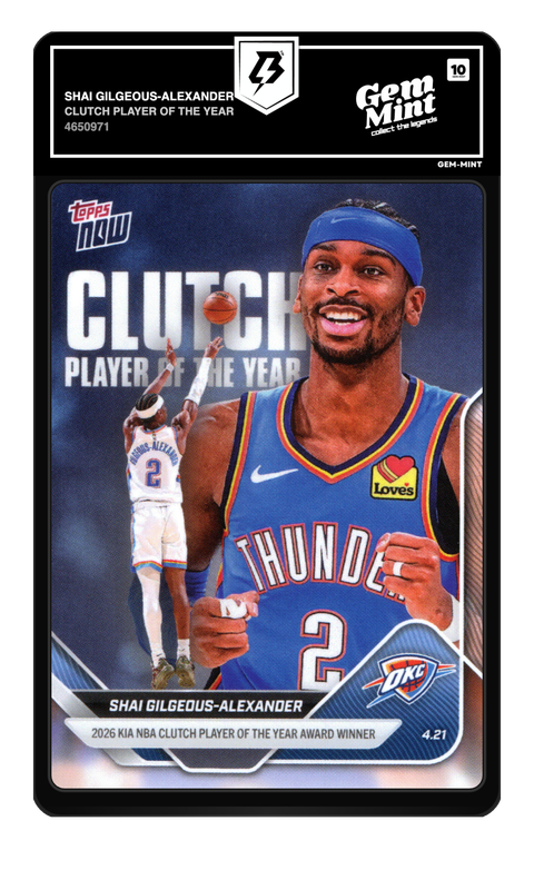Shai Gilgeous-Alexander 2026 Clutch Player Of The Year graded Gem Mint 10 by TradingCard360