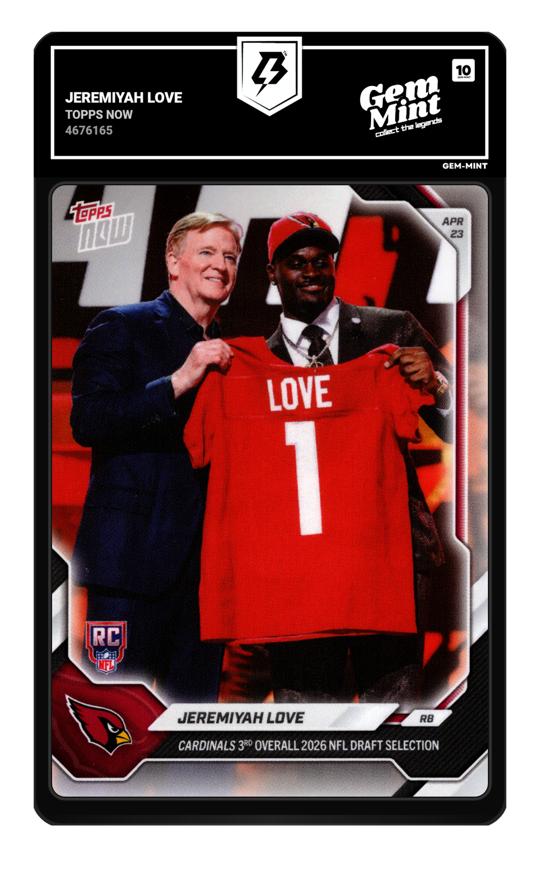 Jeremiyah Love graded Gem Mint 10