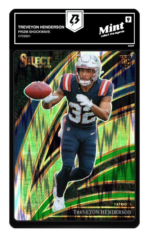Treveyon Henderson 2025 Prizm Shockwave graded Mint 9 by TradingCard360