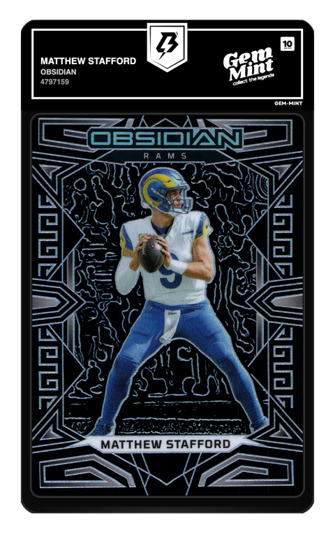 Matthew Stafford 2023 Obsidian graded Gem Mint 10 by TradingCard360