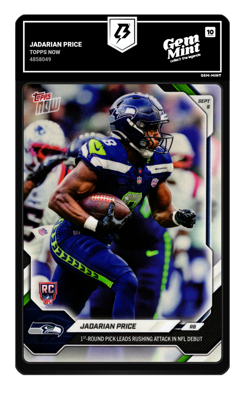 Jadarian Price 2026 Topps Now graded Gem Mint 10 by TradingCard360