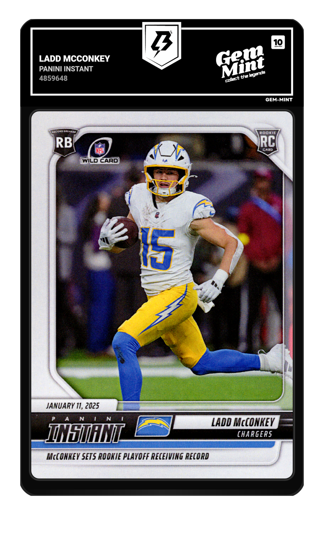 Ladd McConkey graded Gem Mint 10