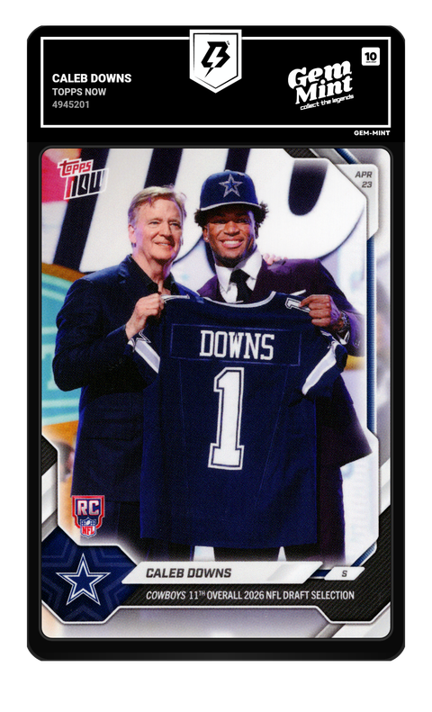 Caleb Downs 2026 Topps Now graded Gem Mint 10 by TradingCard360