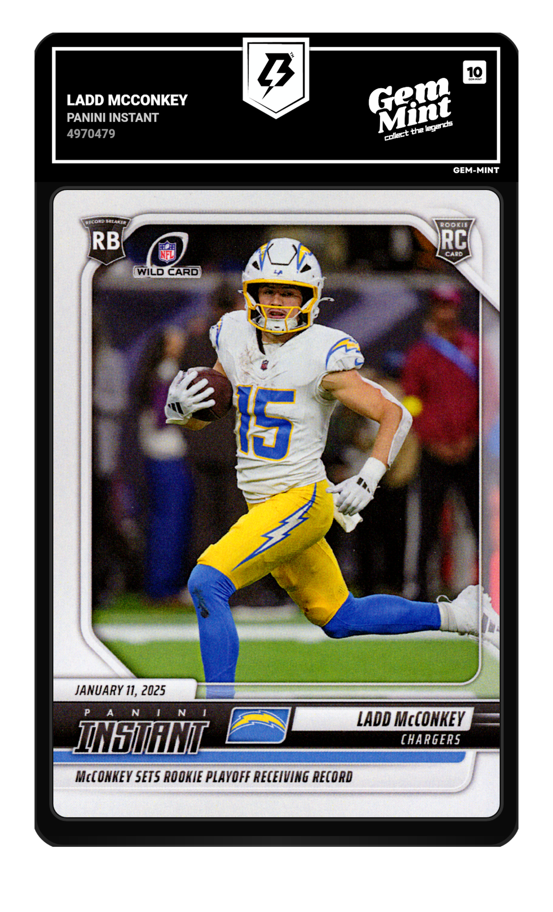 Ladd McConkey graded Gem Mint 10