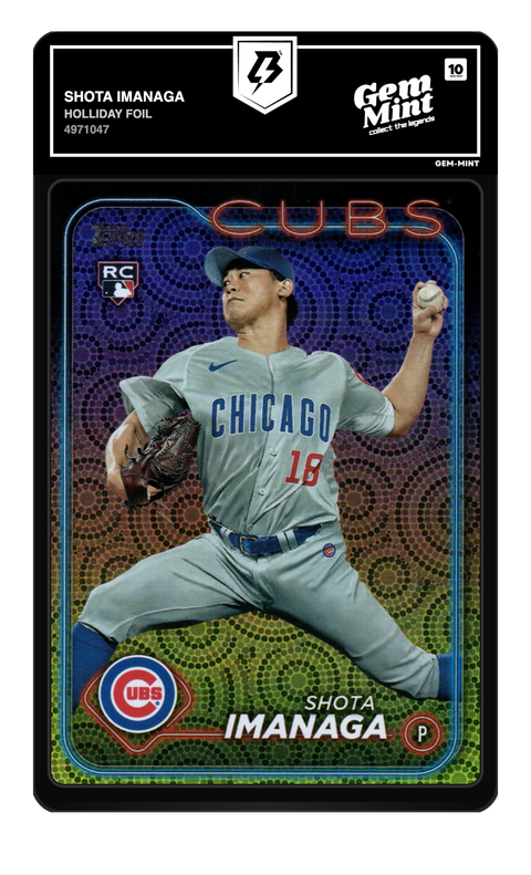 Shota Imanaga 2024 Holliday Foil graded Gem Mint 10 by TradingCard360