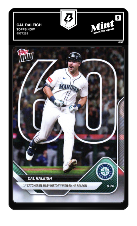 Cal Raleigh 2025 Topps Now graded Gem Mint 10 by TradingCard360