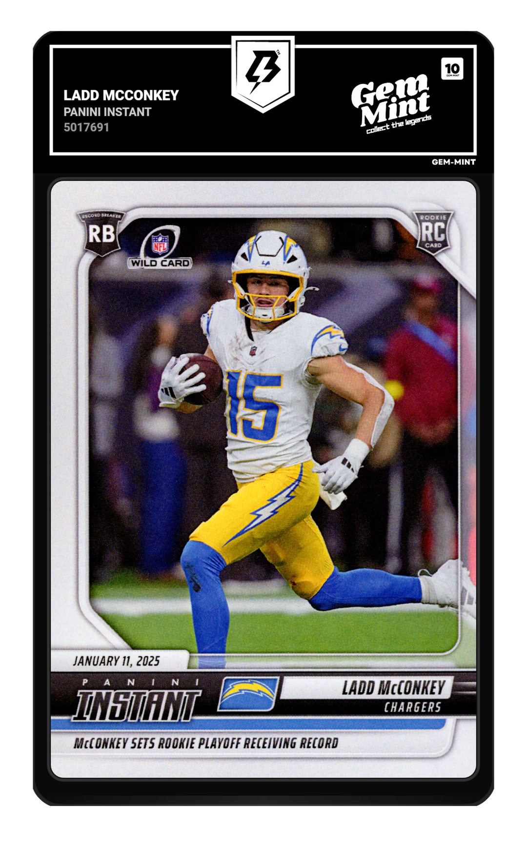 Ladd McConkey graded Gem Mint 10