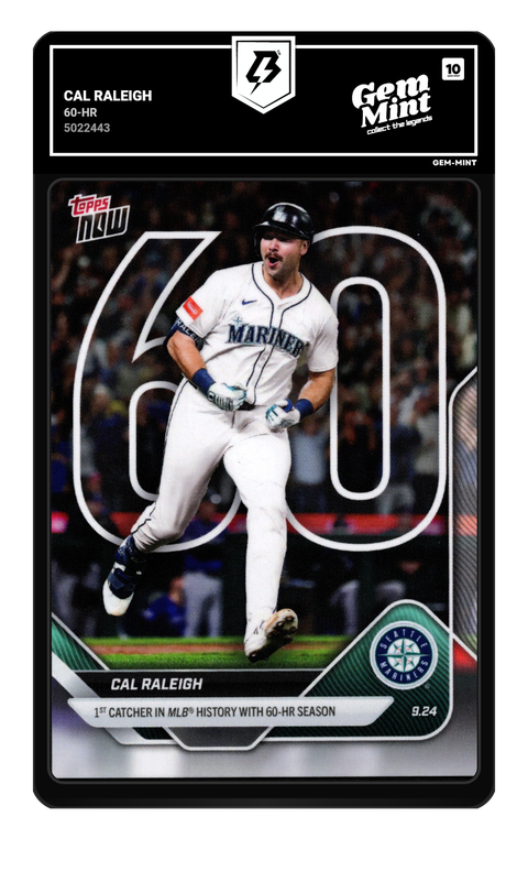 Cal Raleigh 2025 Topps Now graded Gem Mint 10 by TradingCard360