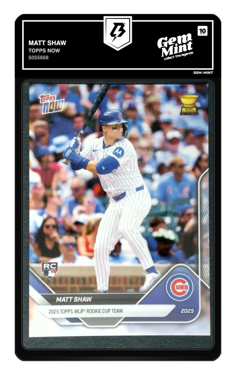 Matt Shaw 2025 Topps MLB Rookie Cup graded Gem Mint 10 by TradingCard360
