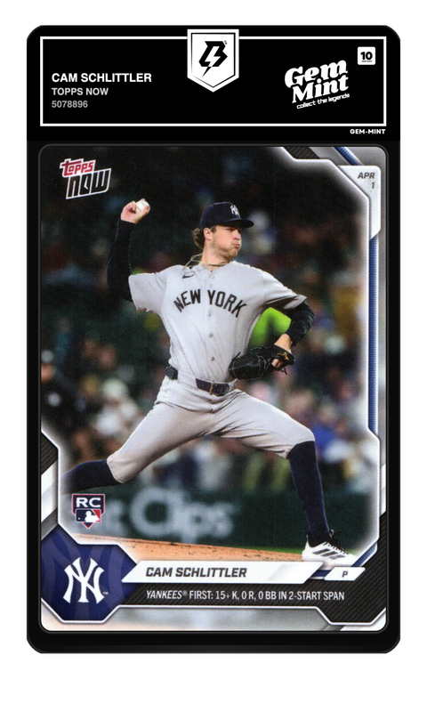 Cam Schlittler 2026 Topps Now graded Gem Mint 10 by TradingCard360