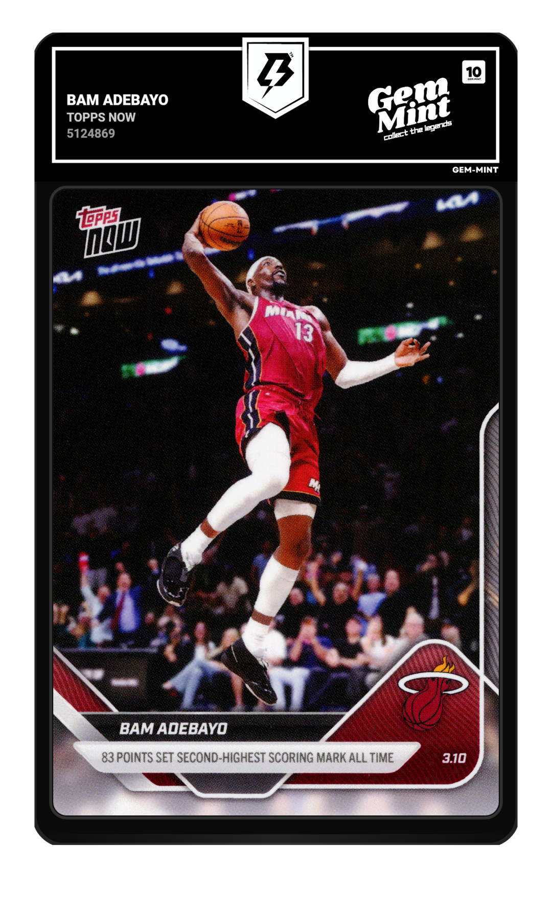 Bam Adebayo graded Gem Mint 10