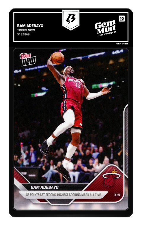 Bam Adebayo 2026 Topps Now graded Gem Mint 10 by TradingCard360