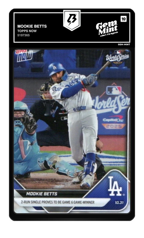 Mookie Betts 2025 Topps Now graded Gem Mint 10 by TradingCard360