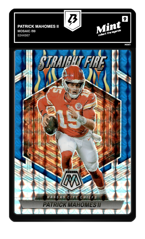 Patrick Mahomes II 2023 Mosaic /99 graded Mint 9 by TradingCard360