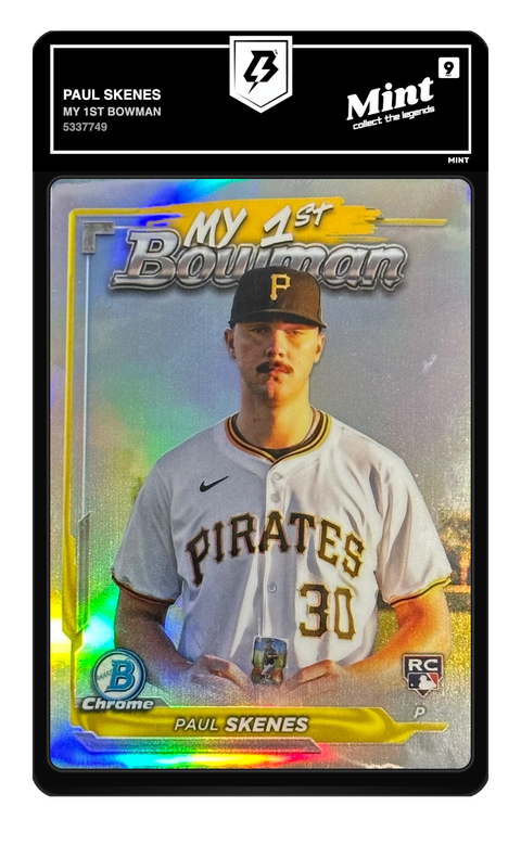 Paul Skenes 2024 My 1st Bowman graded Mint 9 by TradingCard360