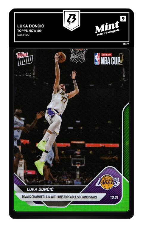 Luka Dončić 2023 Topps Now graded Mint 9 by TradingCard360