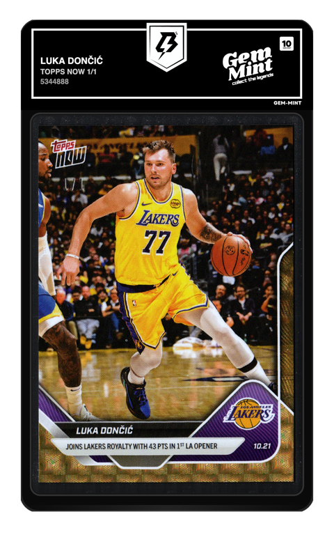 Luka Dončić 2021 Topps Now 1/1 graded Gem Mint 10 by TradingCard360
