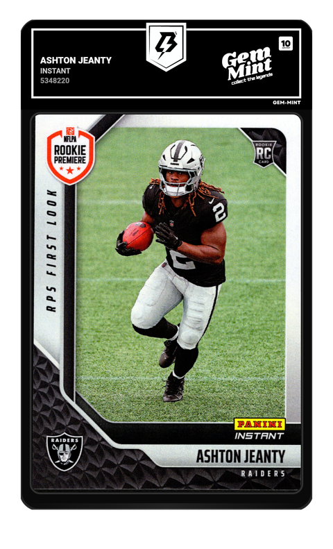 Ashton Jeanty 2025 Panini Instant graded Gem Mint 10 by TradingCard360