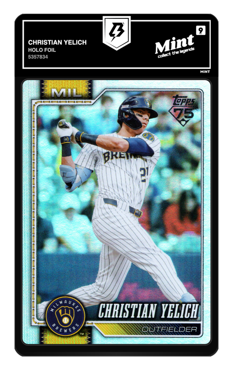 Christian Yelich 2026 Holo Foil graded Mint 9 by TradingCard360
