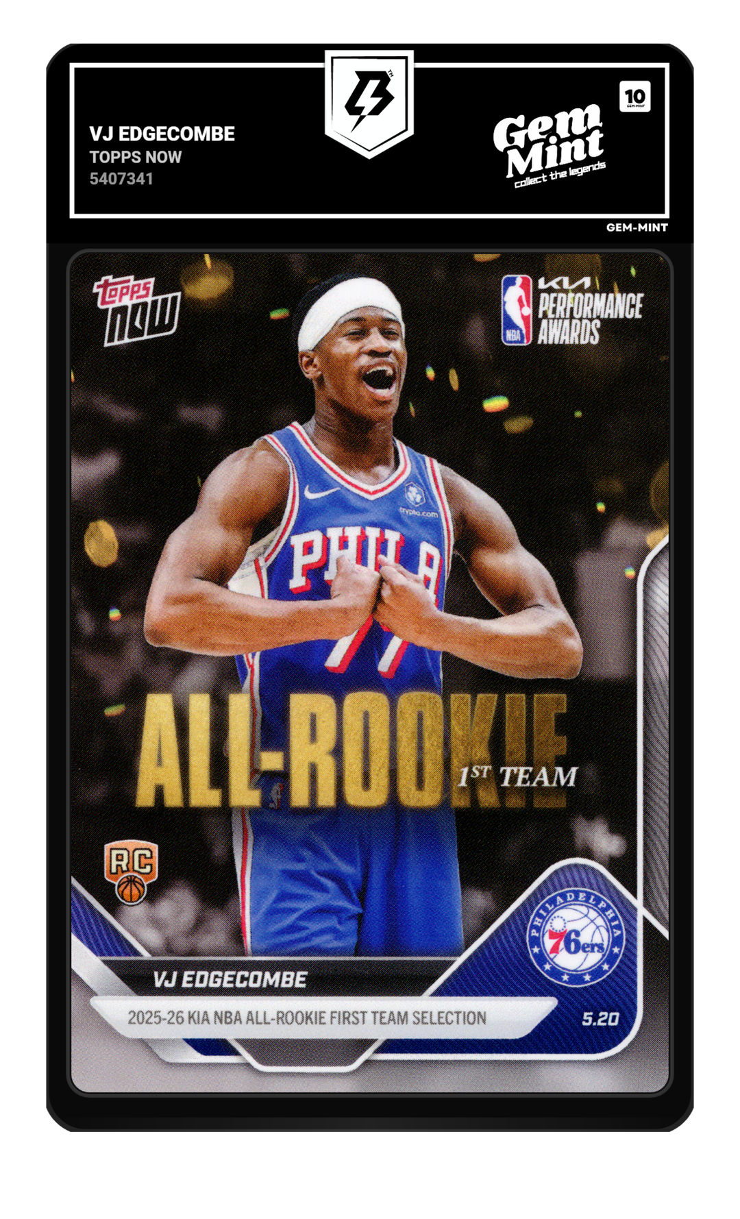VJ Edgecombe graded Gem Mint 10