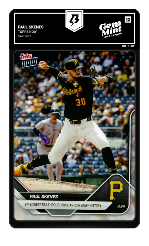 Paul Skenes 2025 Topps Now graded Gem Mint 10 by TradingCard360