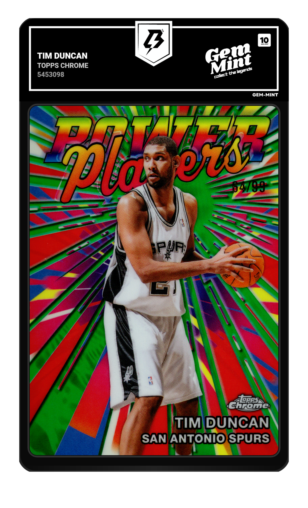 Tim Duncan graded Gem Mint 10