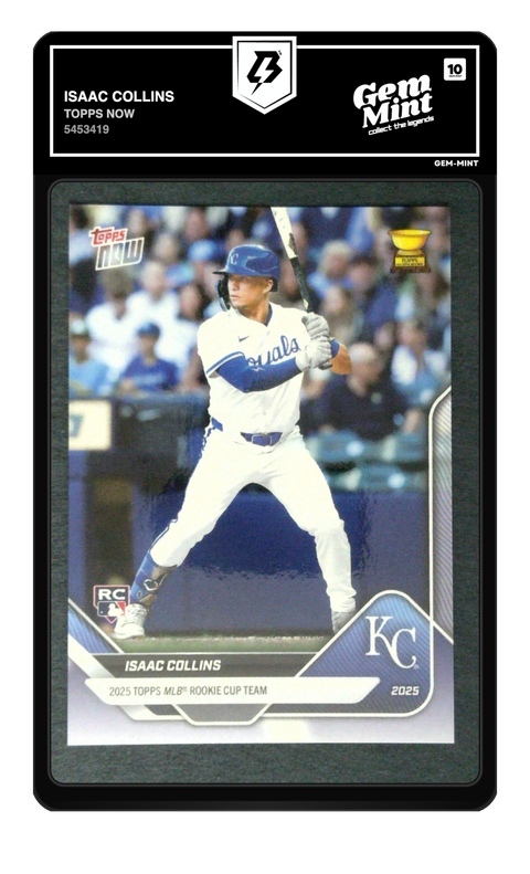 Isaac Collins 2025 Topps Now graded Gem Mint 10 by TradingCard360