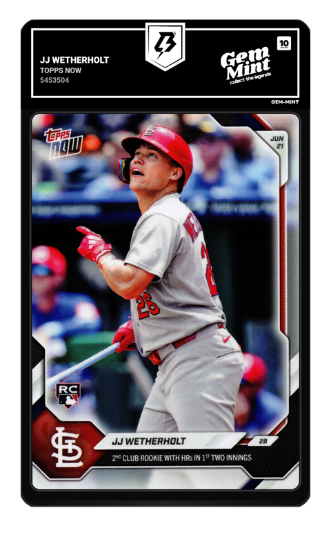 JJ Wetherholt 2021 Topps Now graded Gem Mint 10 by TradingCard360