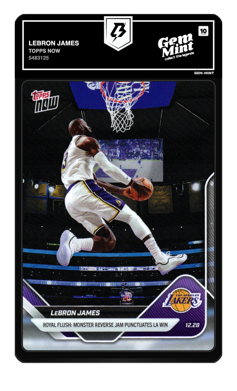 LeBron James 2025 Topps Now graded Gem Mint 10 by TradingCard360