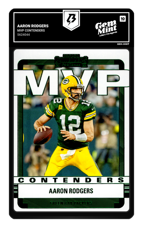 Aaron Rodgers 2023 MVP Contenders graded Gem Mint 10 by TradingCard360