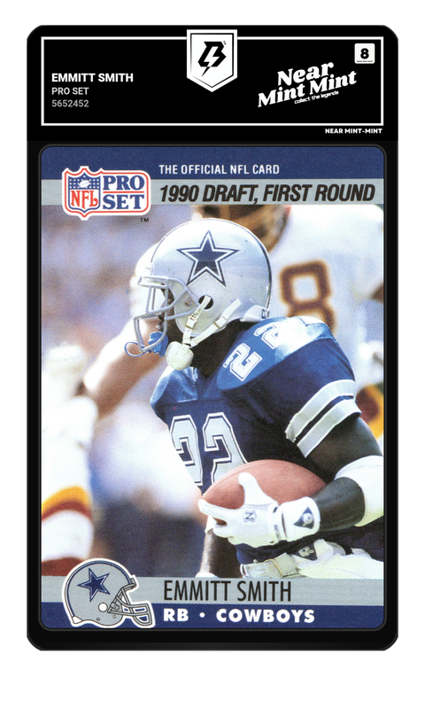 Emmitt Smith 1990 Pro Set graded NM-MT 8 by TradingCard360