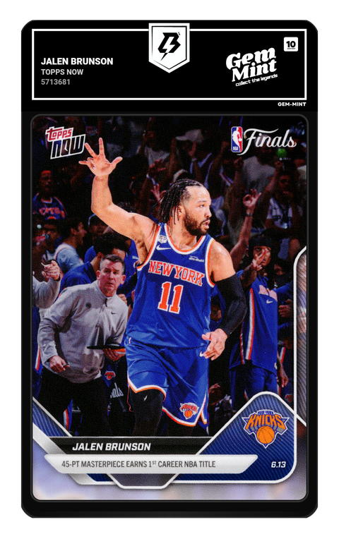 Jalen Brunson 2026 Topps Now graded Gem Mint 10 by TradingCard360
