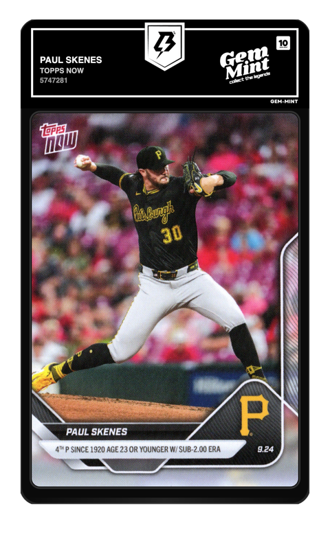 Paul Skenes 2025 Topps Now graded Gem Mint 10 by TradingCard360