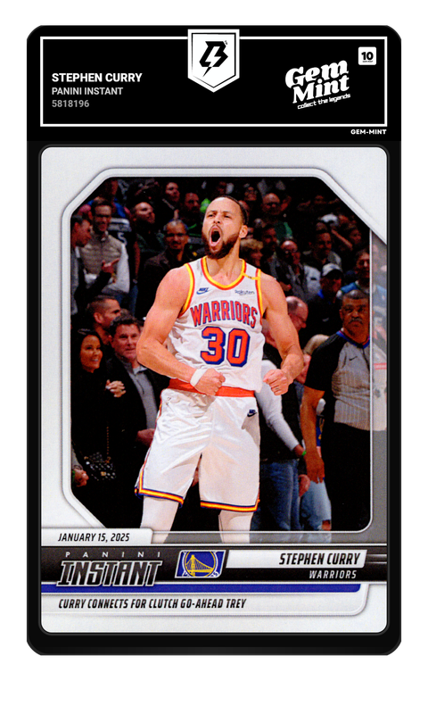 Stephen Curry 2025 Panini Instant graded Gem Mint 10 by TradingCard360