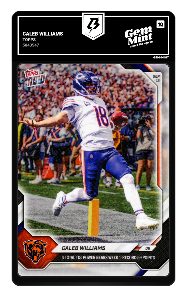 Caleb Williams graded Gem Mint 10