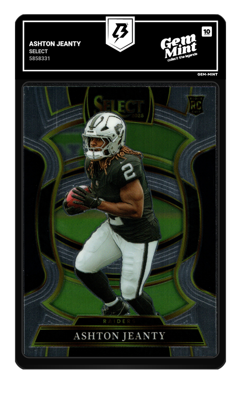 Ashton Jeanty 2025 Select graded Gem Mint 10 by TradingCard360