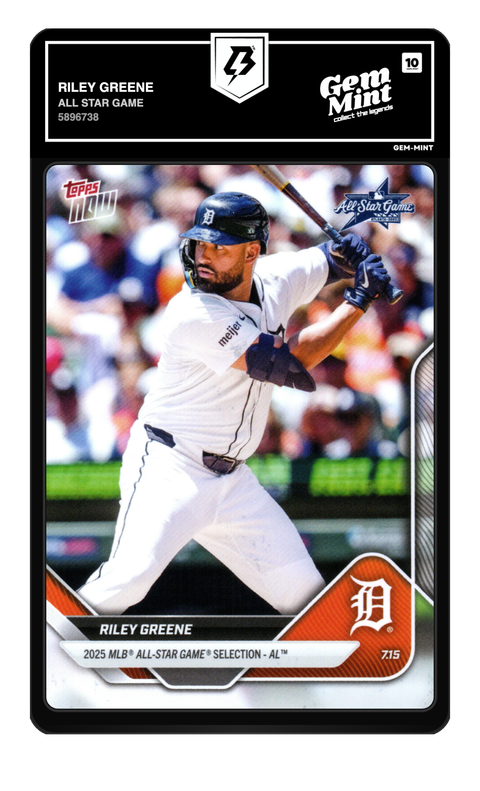 Riley Greene 2025 All Star Game graded Gem Mint 10 by TradingCard360