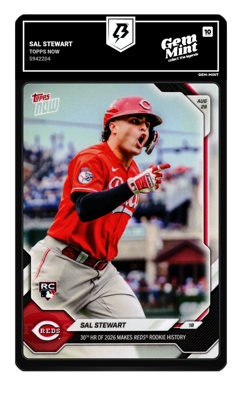 Sal Stewart 2026 Topps Now graded Gem Mint 10 by TradingCard360