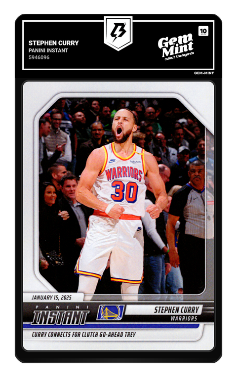 Stephen Curry 2025 Panini Instant graded Gem Mint 10 by TradingCard360