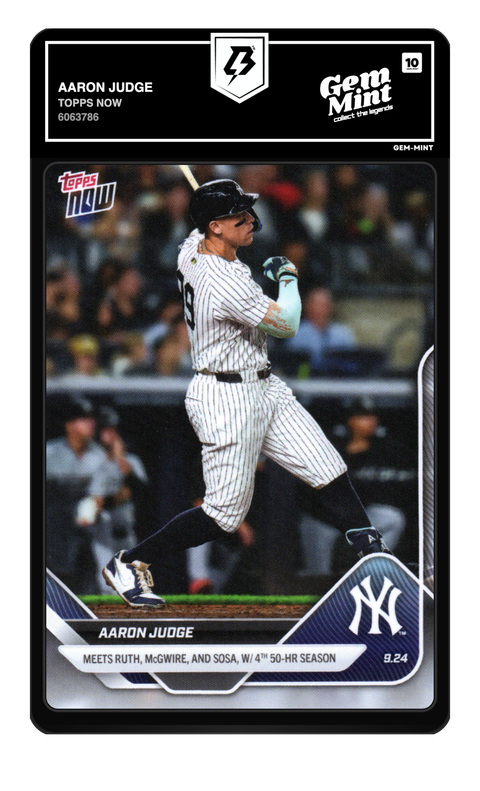 Aaron Judge 2025 Topps Now graded Gem Mint 10 by TradingCard360