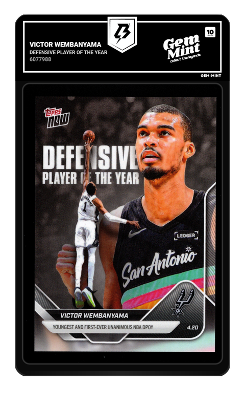Victor Wembanyama 2026 Topps Now graded Gem Mint 10 by TradingCard360