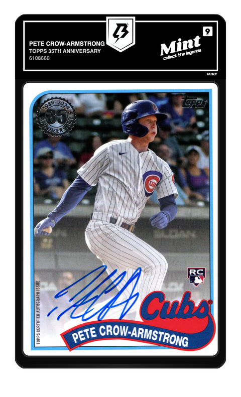 Pete Crow-Armstrong 2024 Topps 35th Anniversary graded Mint 9 by TradingCard360