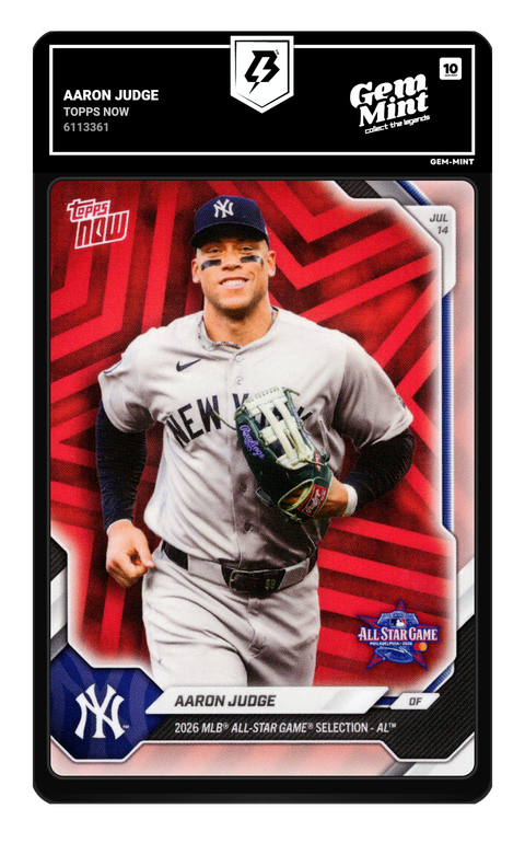 Aaron Judge 2026 Topps Now graded Gem Mint 10 by TradingCard360