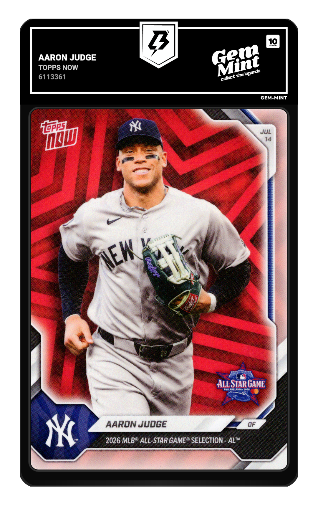 Aaron Judge graded Gem Mint 10