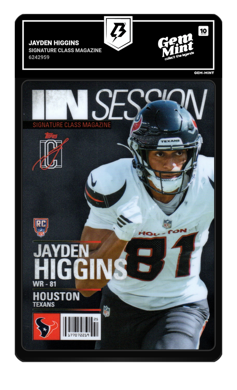 Jayden Higgins 2026 Signature Class Magazine graded Gem Mint 10 by TradingCard360