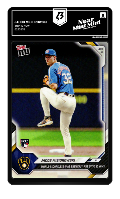 Jacob Misiorowski 2026 Topps Now graded NM-MT 8 by TradingCard360