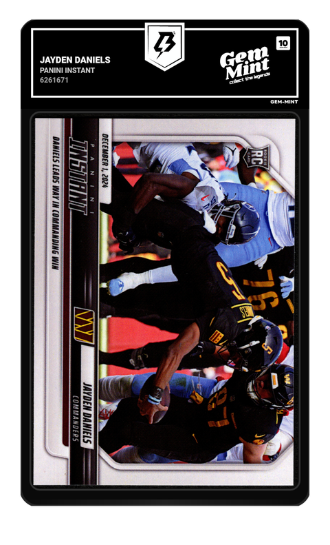 Jayden Daniels 2024 Panini Instant graded Gem Mint 10 by TradingCard360